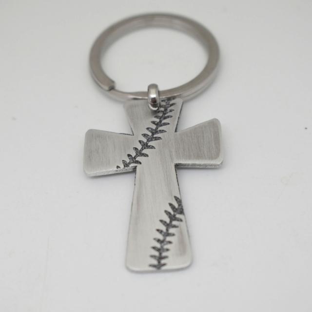 Aluminum Baseball Softball cross keychain.jpg